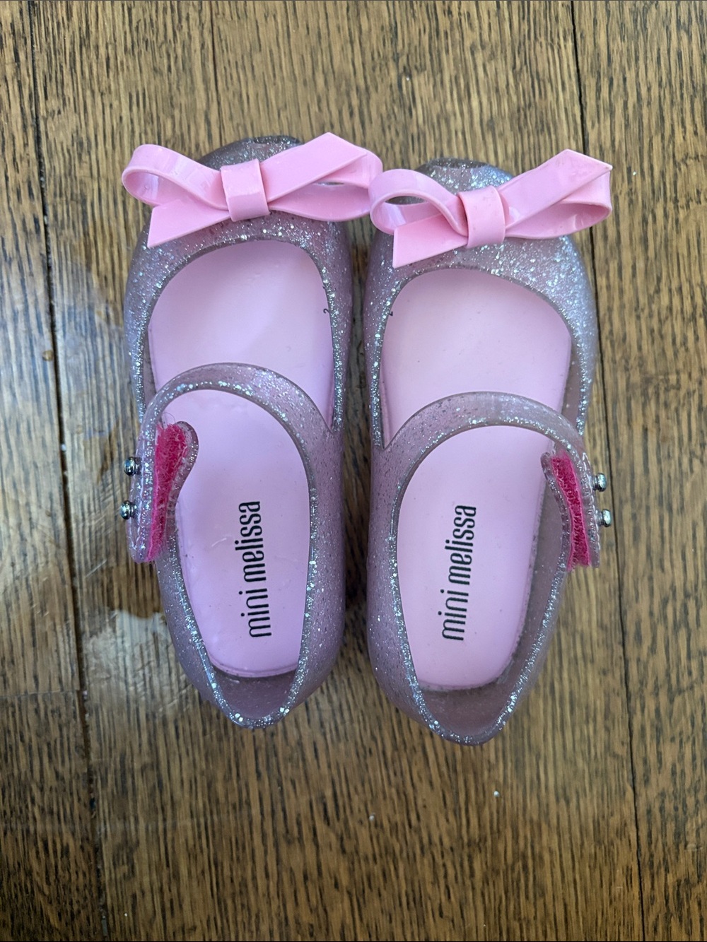 Mini Melissa Sparkle Pink Bow Mary Janes